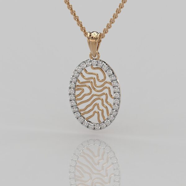 0.35 Ct Round Diamond Fancy Solid Gold Pendant