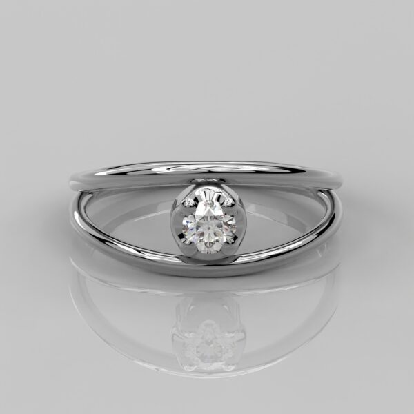 Solid Yellow Gold  Solitaire Stone Vintage Style Engagement Ring