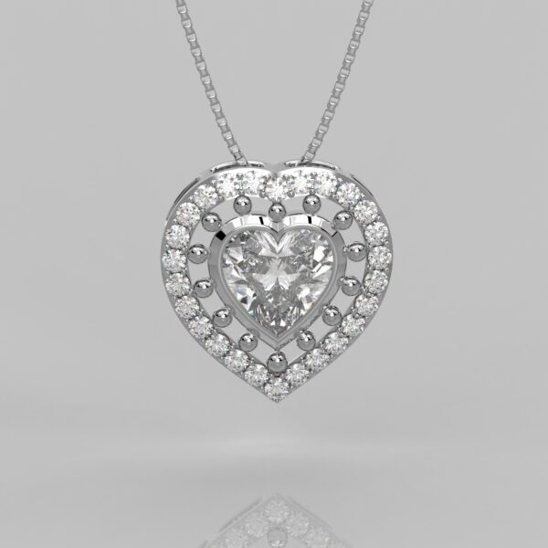 1.25 Ct Heart Diamond Solid Gold Pendant