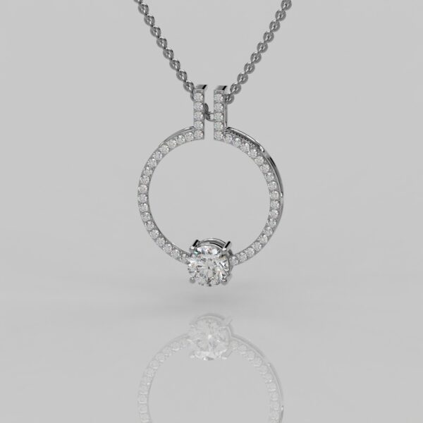 1.00 Ct Round Solitaire Diamond Solid Gold Pendant
